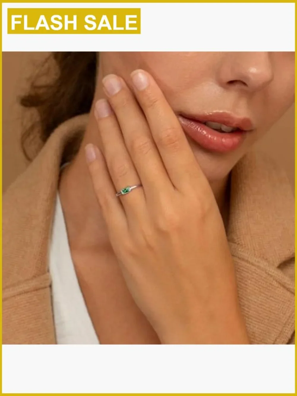 Stackable Baguette CZ Ring Gold Silver Plated Non Tarnish Birthstone Gift Size